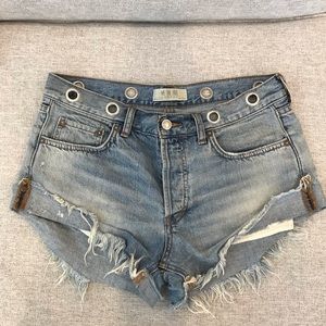 Free People Denim Distressed Shorts
